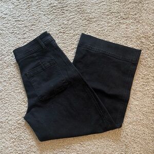 H&M Black Wide Leg Crop Jeans